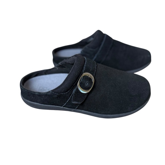 Spenco Womans Size 6B Ashley Black Suede Mule Clog Shoe Orthotic Comfort Neutral - Picture 4 of 7